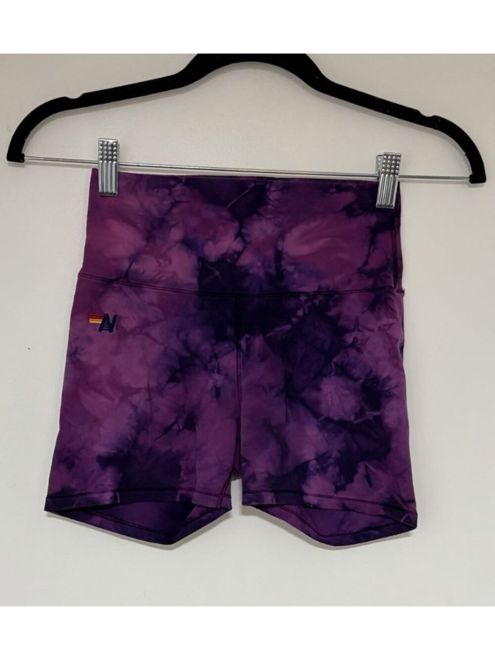 Aviator Nation Women’s HAND DYED BIKER SHORT 3” TIE DYE PURPLE Size XS